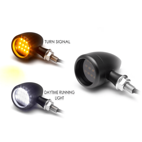 Max Inc Set Bullet "Truro" Running Lights & Indicators - Zwart