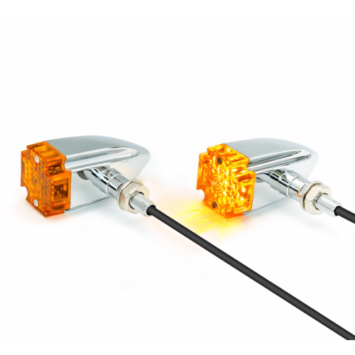Max Inc Chrome Led Turn Signals Retro Style Smoked / Clear