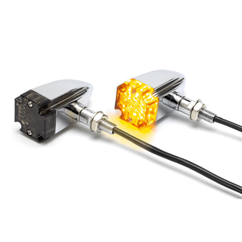 Max Inc Chrome Led Knipperlichten Retro Style Smoked/Clear