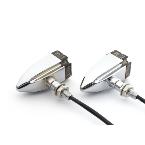 Max Inc Chrome Led Turn Signals Retro Style Smoked / Clear