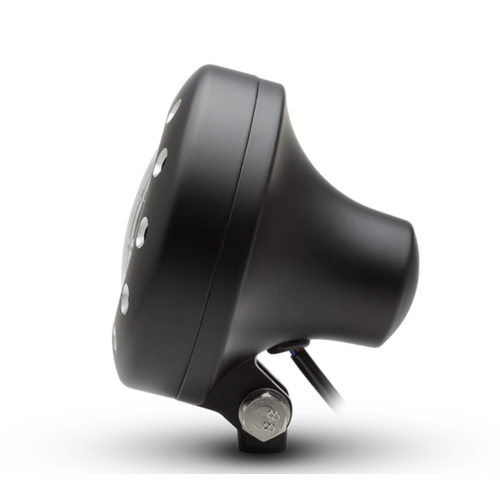 5 "Zwarte Aluminium Koplamp "Drilled"