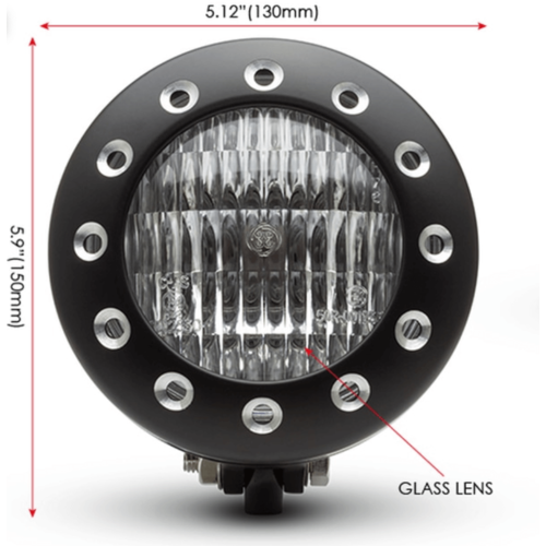 5" Black Aluminium  Drilled Headlight