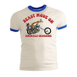 Beast Mode Ringer T-Shirt Gebroken wit | Kies de Maat
