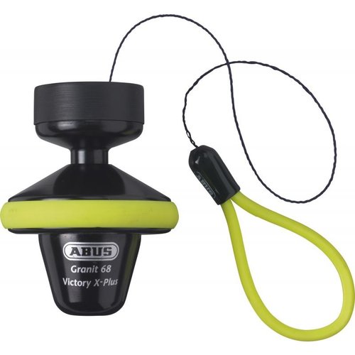 Abus Granit Victory XPlus 68 Remschijfslot Zwart Geel - 14 mm Gehard Stalen Bout, ABUS XPlus Anti-Pick Cilinder, Sold Secure Diamond en ART 4-Sterren Beoordeling, Verkrijgbaar in Full, Half en Roll Up Versies