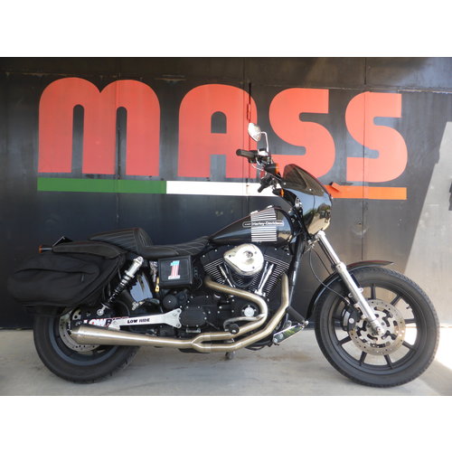 MASS TROMB INOX RETRO Full System uitlaat 2in1 (Lage Positie) voor Harley Davidson Dyna FXDX Super Glide Sport 1450 | (Kies Optie)