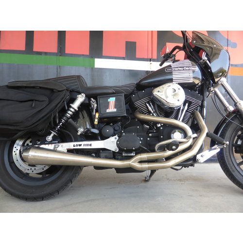 MASS TROMB INOX RETRO Full System uitlaat 2in1 (Lage Positie) voor Harley Davidson Dyna FXDX Super Glide Sport 1450 | (Kies Optie)