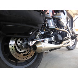 TROMB INOX RETRO Full System Auspuff 2in1 (Low Position) für Harley Davidson Dyna FXDX Super Glide Sport 1450 | (Option Wählen)