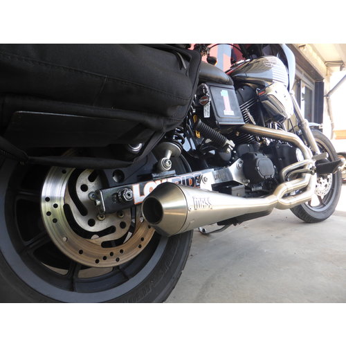 MASS TROMB INOX RETRO Full System uitlaat 2in1 (Lage Positie) voor Harley Davidson Dyna FXDX Super Glide Sport 1450 | (Kies Optie)