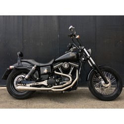 TROMB INOX RETRO Full System Uitlaat 2in1 (Lage Positie) voor Harley Davidson Dyna FXDF FAT BOB 1584 | (Kies Optie)