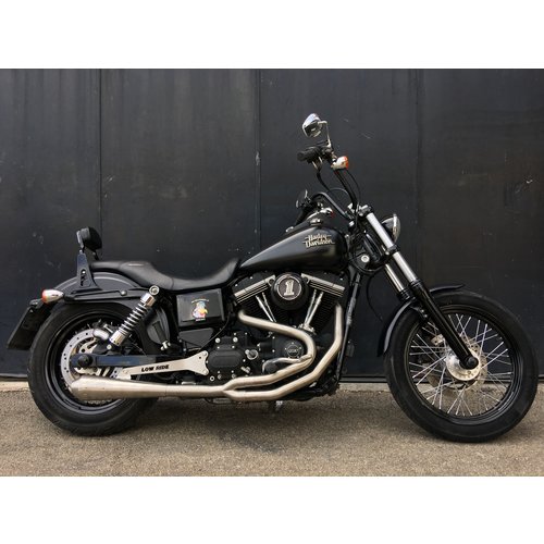 MASS TROMB INOX RETRO Full System Uitlaat 2in1 (Lage Positie) voor Harley Davidson Dyna FXDF FAT BOB 1584 | (Kies Optie)