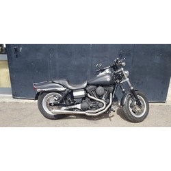 TROMB INOX RETRO Full System Auspuff 2in1 (Low Position) für Harley Davidson Dyna FDX Street Bob 1685 | (Option Wählen)