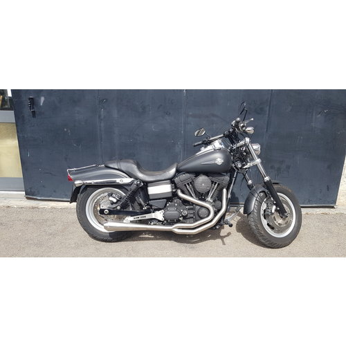 MASS TROMB INOX RETRO Full System Auspuff 2in1 (Low Position) für Harley Davidson Dyna FDX Street Bob 1685 | (Option Wählen)