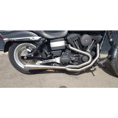 MASS TROMB INOX RETRO Full System Auspuff 2in1 (Low Position) für Harley Davidson Dyna FDX Street Bob 1685 | (Option Wählen)