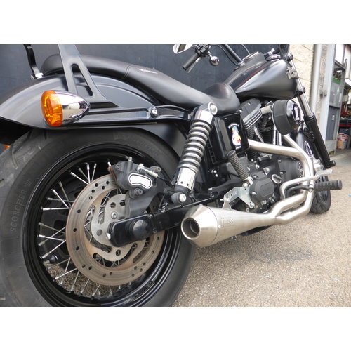 MASS TROMB INOX RETRO Full System Exhaust 2in1 (Inclined) for Harley Davidson Dyna FDX Street Bob 1685  | (Choose Option)