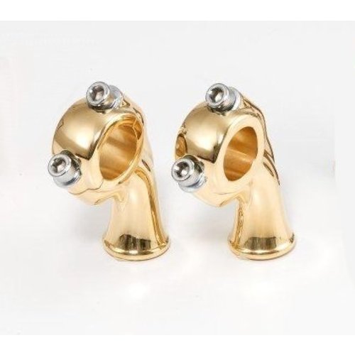 Kustom Tech 2.5" Polished Brass Deluxe Risers with 1" pullback