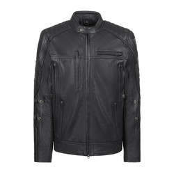 Technical Leather Jacket with XTM | Black