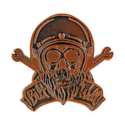 Biltwell Broche Émail Bonanza Tête de Mort Bronze