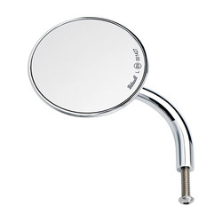 Utility Round Left Hand Mirror Short Stem | Chrome