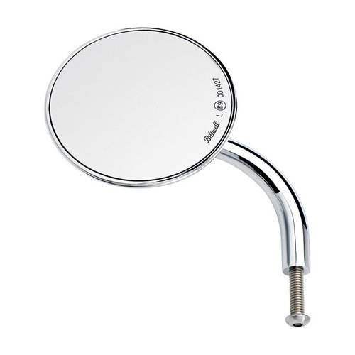 Biltwell Utility Round Left Hand Mirror Short Stem | Chrome