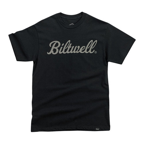 Biltwell Script Grey T-Shirt Schwarz | (Größe Auswählen)