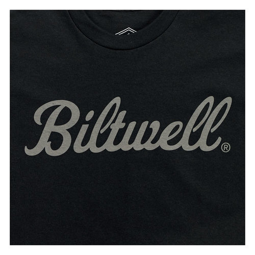 Biltwell Script Grey T-Shirt Schwarz | (Größe Auswählen)