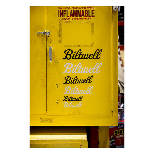 Biltwell Schriftzug Aufkleber weiß | (Größe Auswählen)