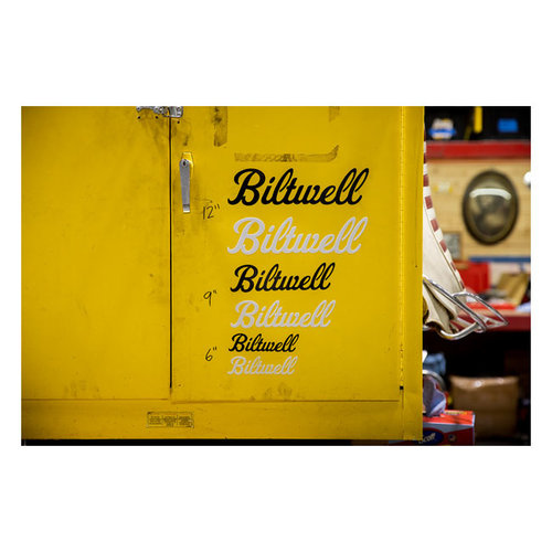 Biltwell Schriftzug Aufkleber weiß | (Größe Auswählen)