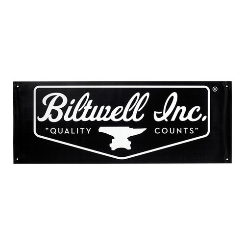 Biltwell Schild-Logo-Shop-Banner | Schwarz-Weiss