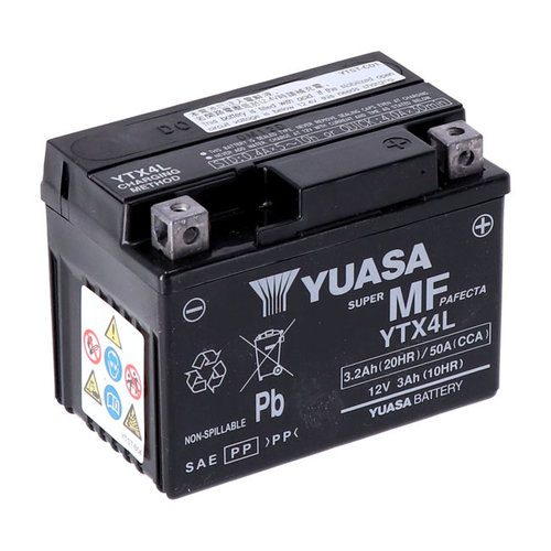 Yuasa AGM Battery YTX4L-WC | Suzuki 92-93 DR650S N, P 650cc