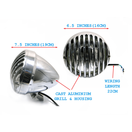 6" Prison Headlight Bottom Mount Polished