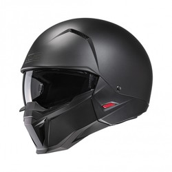 Helm i20 | Effen zwart/Half Plat Titanium