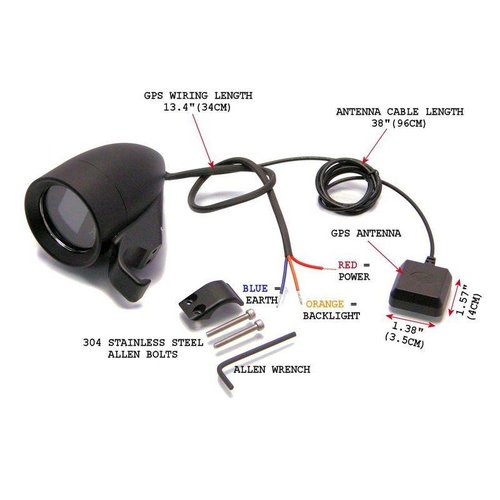 Max Inc GPS Kilometerzähler für Lenker Typ 1 (Größe wählen)