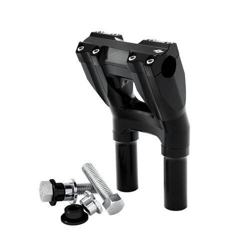 Straight Riser Set. 25MM Clamp, 200MM Rise | Black