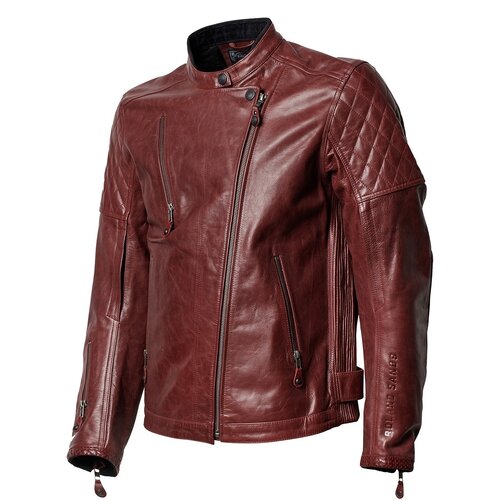 Roland Sands Lederjacke clash RS signature Ochsenblutrot