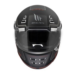 Casque Jarama SV Baux Noir Mat-Argent | Détails Gris-Rouge