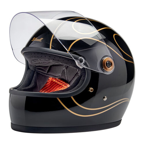 Biltwell Gringo S Helm Glans Zwarte Vlammen | ECE R22.06