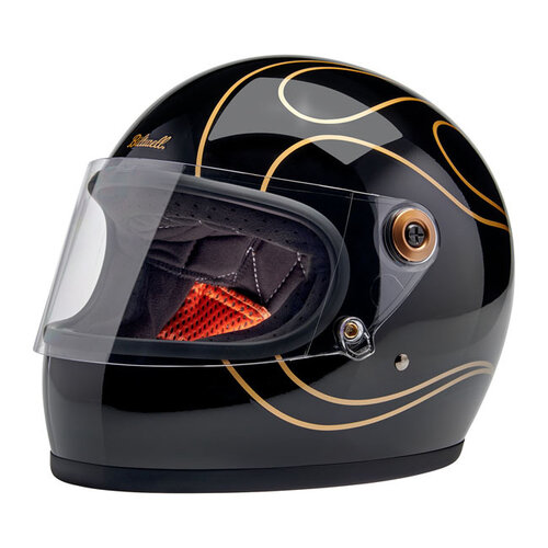 Biltwell Gringo S Helm Glanz Schwarze Flammen | ECE R22.06
