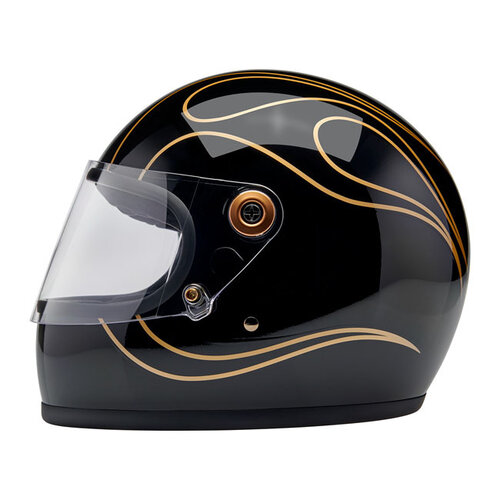 Biltwell Gringo S Helm Glanz Schwarze Flammen | ECE R22.06