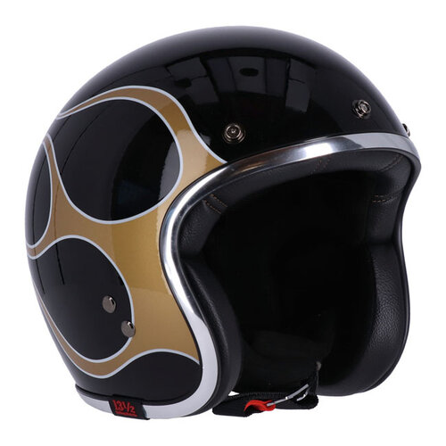 13 ½  Casque Skull Bucket Flammes Or | ECE 22.06