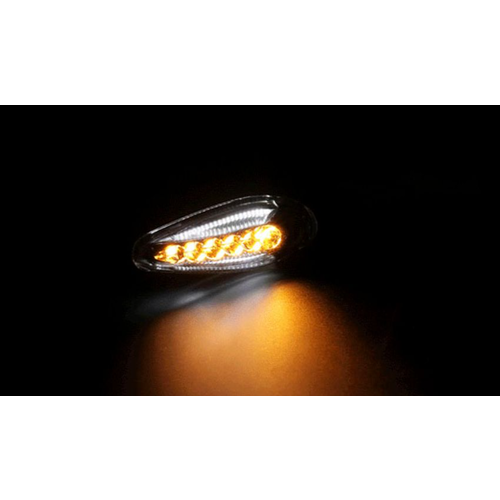 KOSO LED-knipperlicht Sonic met voorlicht | Zwart mat