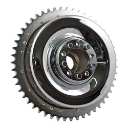 37-57 B | T | Rear Brake Drum& Sprocket | Chrome