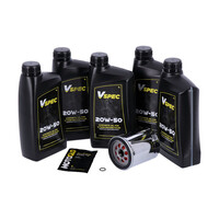 Engine Oil Service Kit | 20W50 Synthetic | 18-23 Softail ; 17-23 Touring ; 17-23 Trike | Black Filter Or Chrome Filter