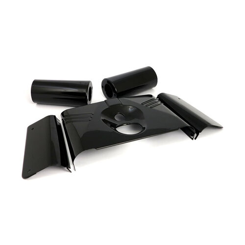 MCS Ribbed5 Pc Fork Cover Kit | Gloss Black