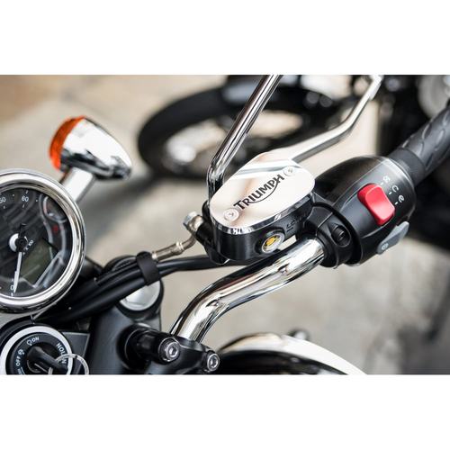 Motone Billet Scheibenbremsölbehälter Hauptzylinderdeckel | Modernes Logo | Polnisch / Schwarz