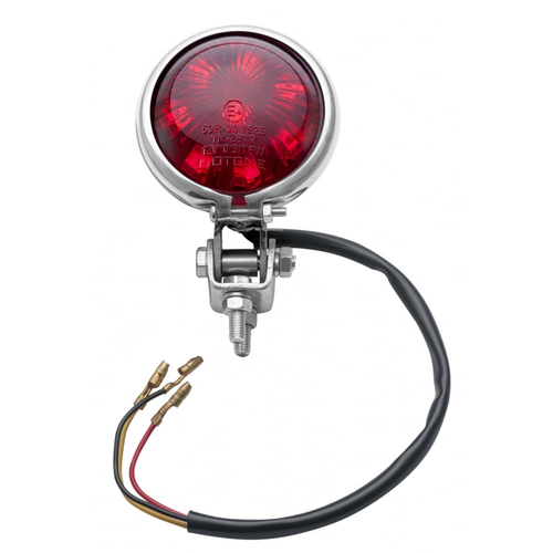 Motone Mini Bates Tail Light | Stainless Fixings | LED | Black / Stainless