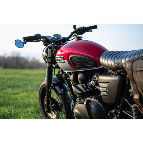 Motone Panneaux Latéraux Nervurés Lhs Uniquement (Scrambler) | Noir Brillant Ou Noir Mat