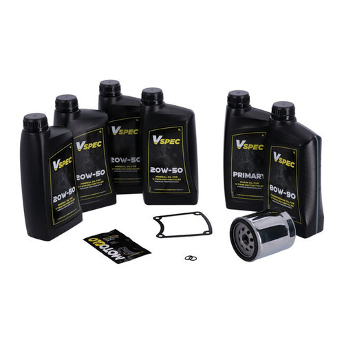 Vspec Big Oil Service Kit | Mineral | 99-06 Flt/Touring (NU) | Chrome Filter Or Black