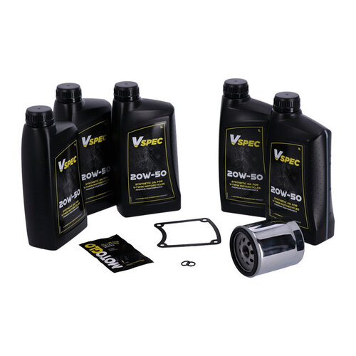 MCS Big Oil Service Kit | Full Synthetic | 99-06 Flt/Touring (NU) | Chrome Filter