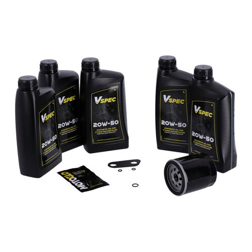 MCS Großes Öl-Service-Kit | Vollsynthetisch | 04-20 XL Sportster (NU) | Chromfilter Oder Schwarzfilter