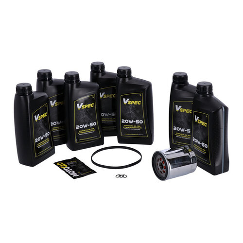 MCS Großes Öl-Service-Kit | Vollsynthetisch |17-23 Touring; 17-23 Trike | Schwarzer Filter Oder Chromfilter